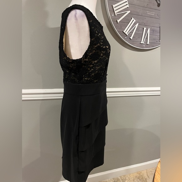 Women's Black Lace over nude color dress Macy's Brand Connected…NWOT - Picture 5 of 12